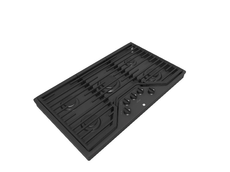 GE 36in 5 Burners Black Gas Cooktop in the Gas Cooktops department at