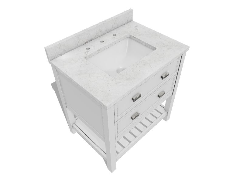 allen + roth Canterbury 30in White Undermount Single Sink Bathroom