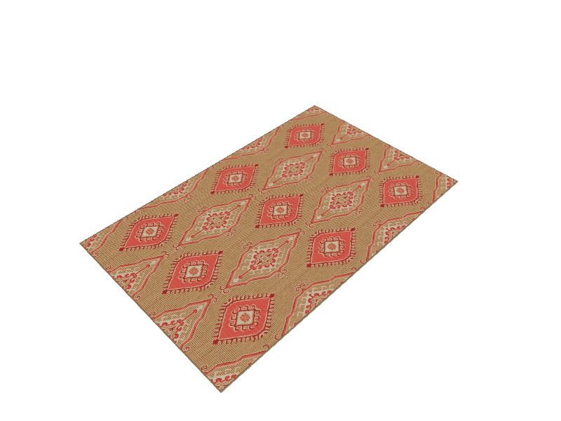 allen + roth Outdoor 5 x 8 Red Geometric Area Rug at