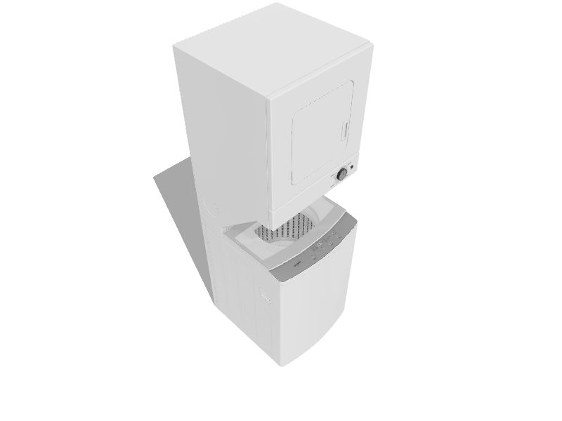 Whirlpool Electric Stacked Laundry Center with 1.6cu ft Washer and 3.4