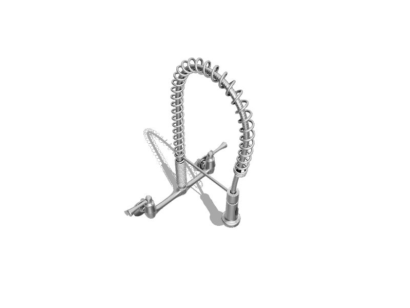 TOSCA Nora Chrome Double Handle Wallmount Prerinse Kitchen Faucet with Sprayer in the Kitchen