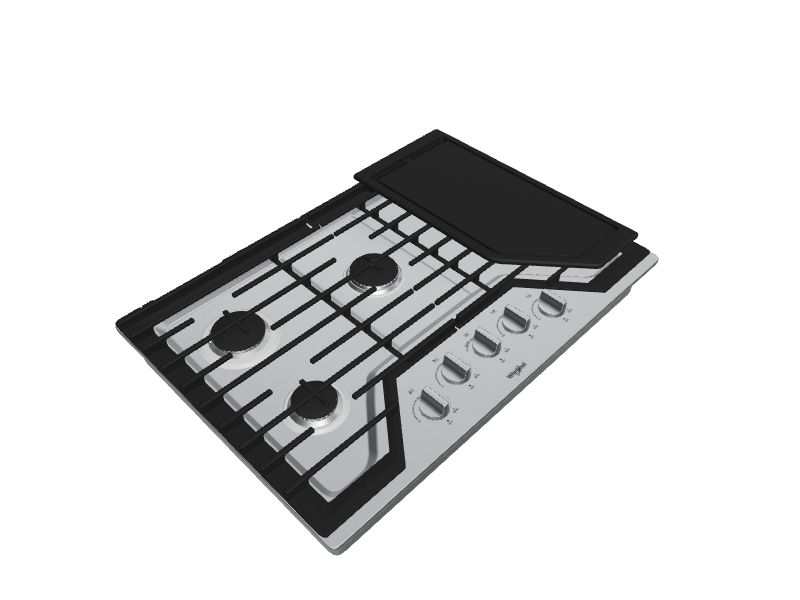 Whirlpool 30in 5 Burners Stainless Steel Gas Cooktop in the Gas