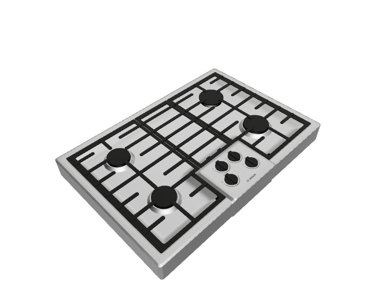 Bosch 500 Series 30in 4 Burners Stainless Steel Gas Cooktop at