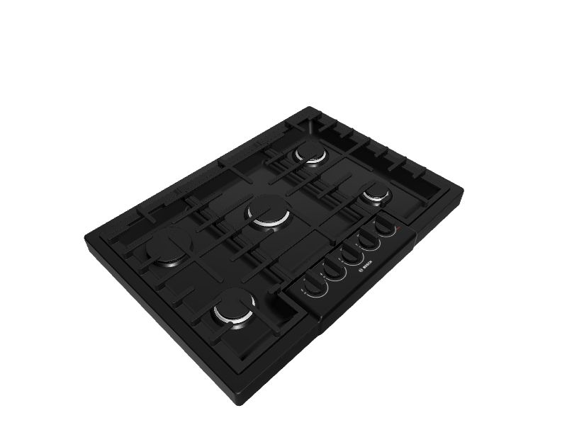 Bosch 800 Series 30in 5 Burners Black Gas Cooktop at