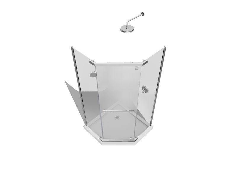 DreamLine Prism 2Piece 38in W x 38in L x 75in H White Neoangle Corner Shower Kit (Corner