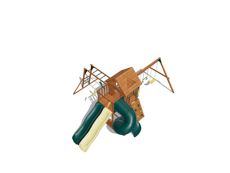 Gorilla Playsets Fort Highlander Residential Wood Playset with Slide in