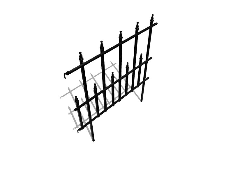 Garden Accents 24.4in W x 28in H Black Powder Coat Steel Finial