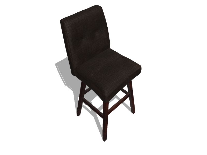 Chestnut Adjustable height Upholstered Swivel Wood Bar Stool with Back