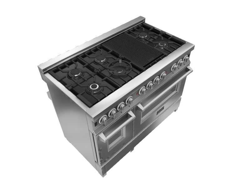 ZLINE KITCHEN & BATH Professional 48in 7 Burners 4.2cu ft / 1.8cu ft