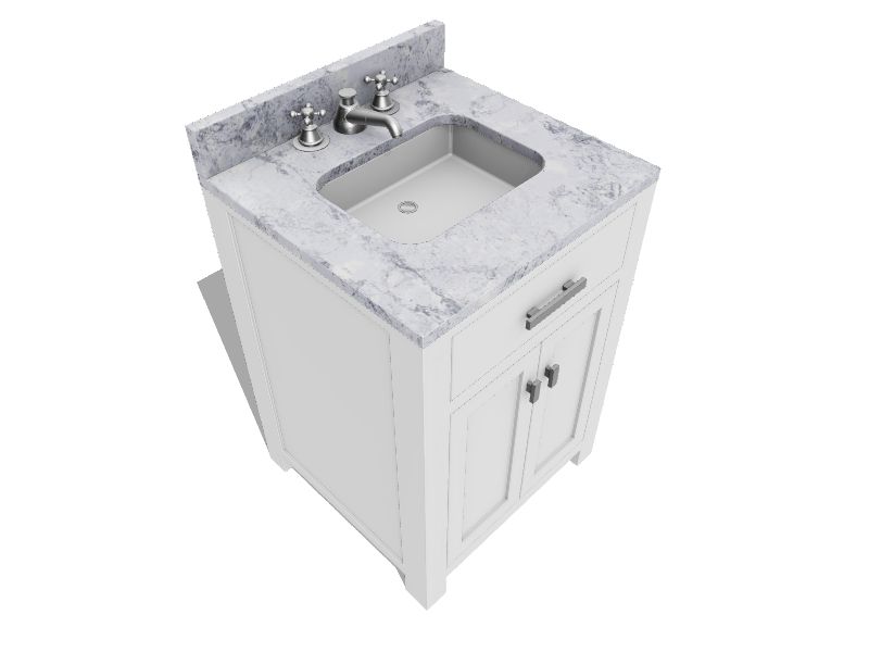 Water Creation Madison 24in Pure White Undermount Single Sink Bathroom