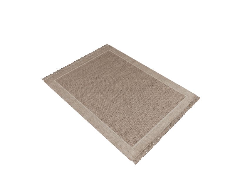 allen + roth Indy 5 x 7 Tan Indoor/Outdoor Border Area Rug in the Rugs