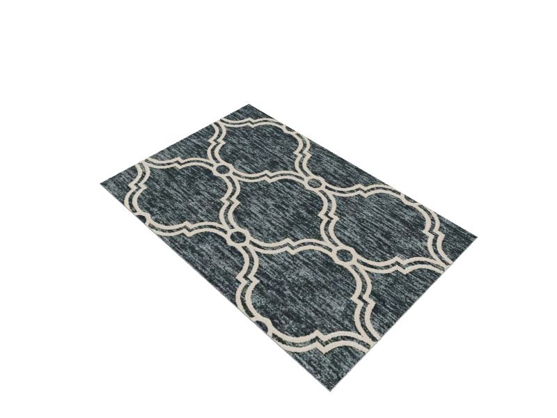 allen + roth Daislen 2 x 3 Blue Indoor Geometric Throw Rug in the Rugs