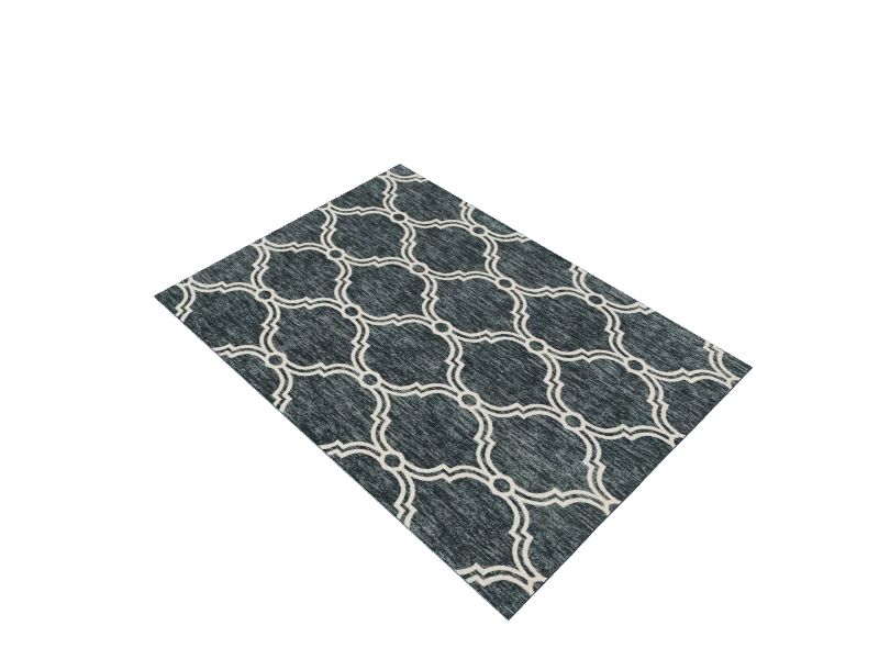 allen + roth Daislen 8 X 10 (ft) Blue Indoor Geometric Area Rug in the