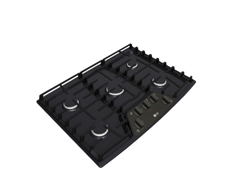 LG 30in 5 Burners Black Stainless Steel Gas Cooktop in the Gas