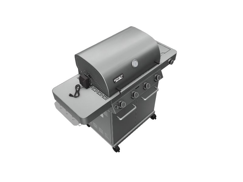 Monument Stainless Steel 4Burner Liquid Propane Gas Grill with 1 Side