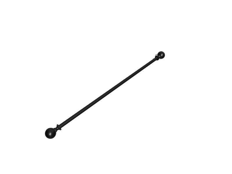 allen + roth 72-in to 144-in Black Steel Single Curtain Rod with
