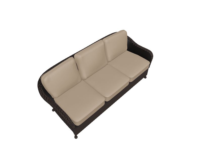 allen + roth McAden Wicker Outdoor Sofa Tan Cushion(S) and Steel Frame