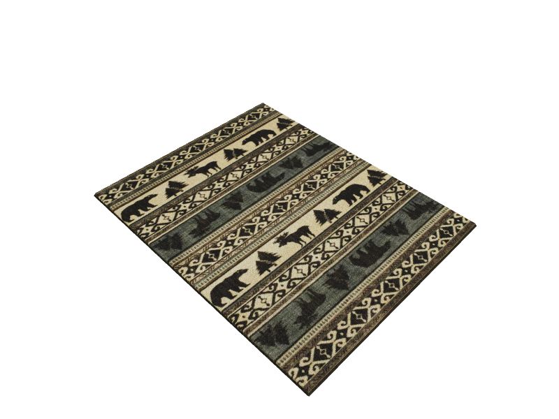 Mohawk Home Lodge 8 x 10 Black Indoor Animal Print Lodge Area Rug at