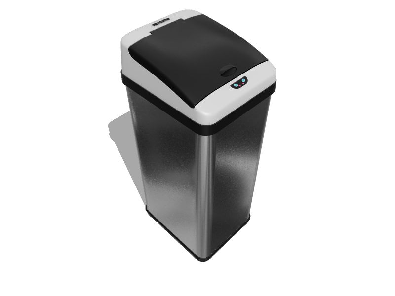 iTouchless 13Gallons Brushed Silver Steel Touchless Kitchen Trash Can