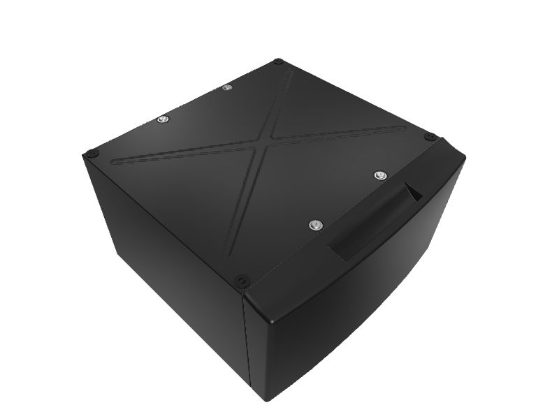 Whirlpool 15.5in x 27in Universal Laundry Pedestal (Chrome Shadow) with Storage Drawer in the