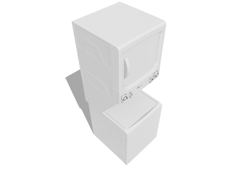 GE Electric Stacked Laundry Center with 3.9cu ft Washer and 5.9cu ft