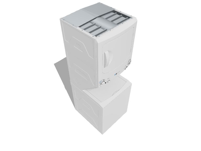 GE Gas Stacked Laundry Center with 3.9cu ft Washer and 5.9cu ft Dryer