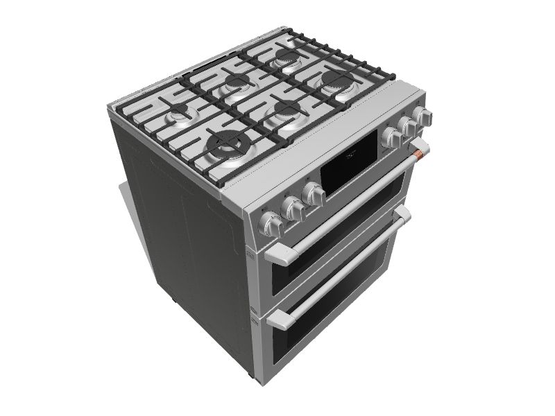 Cafe 30in 6 Burners 4.3cu ft / 2.4cu ft Self and Steam Cleaning Air