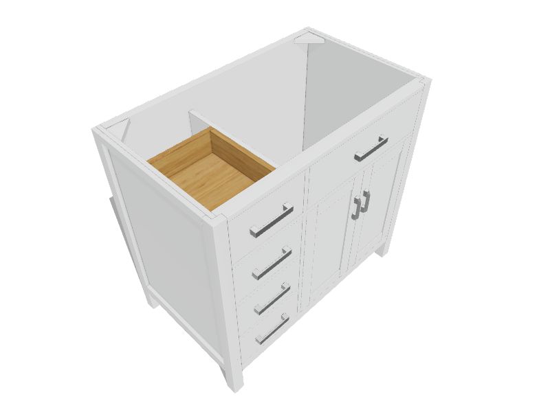 Beaumont Decor Hampton 36in White Bathroom Vanity Base without