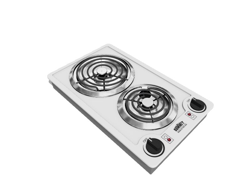Summit Appliance 12in 2 Elements Coil White Electric Cooktop in the