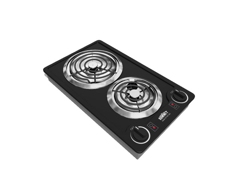 Summit Appliance 12in 2 Elements Coil Black Electric Cooktop in the