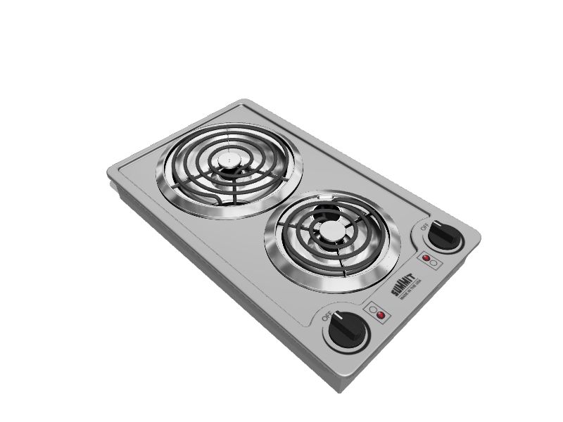 Summit Appliance 12in 2 Elements Coil Stainless Steel Electric Cooktop