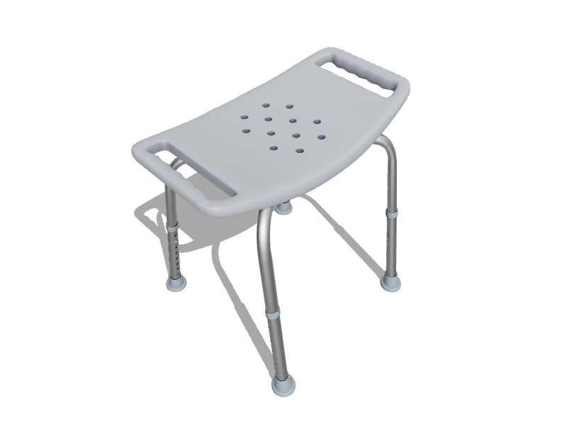 Drive Medical Grey Plastic Freestanding Shower Chair in the Shower