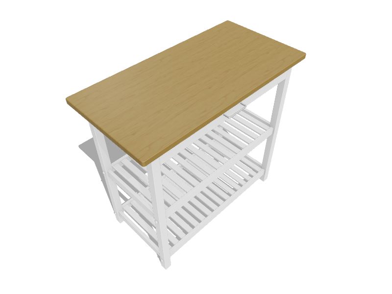 Casual Home White Wood Base with Wood Top Kitchen Island (20in x 40in