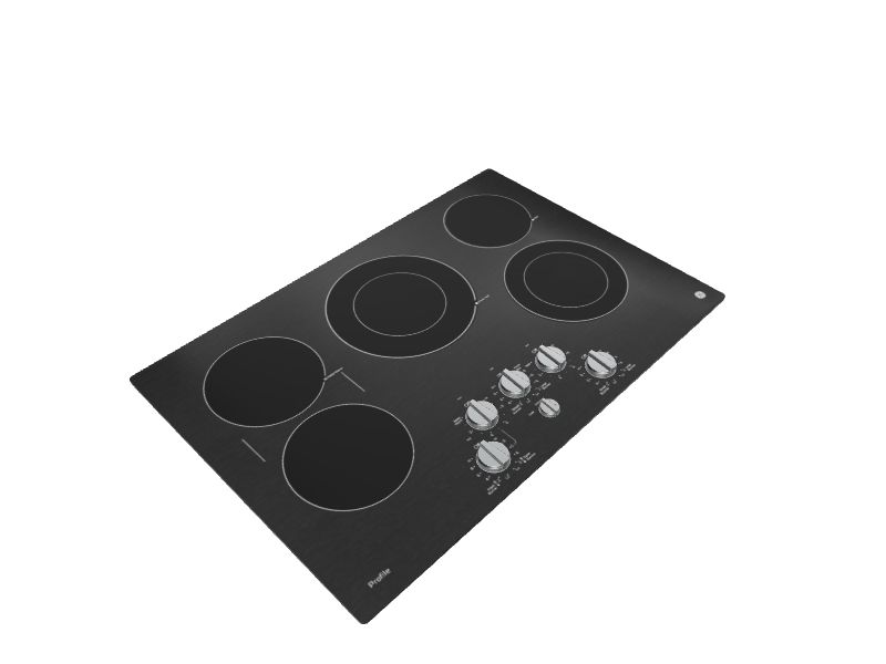 GE Profile 30in 5 Elements Smooth Surface (Radiant) Black Stainless