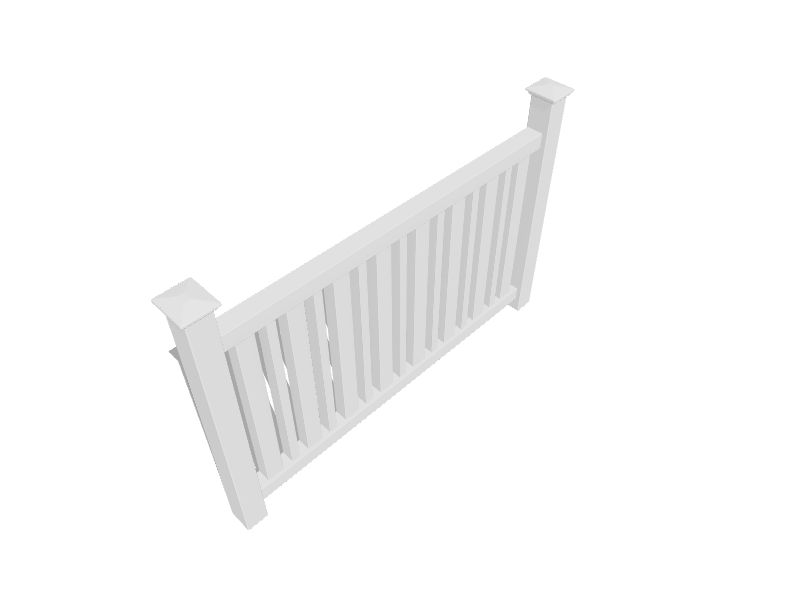 Outdoor Essentials Evanston 4ft H x 6ft W White Vinyl Flattop Fence
