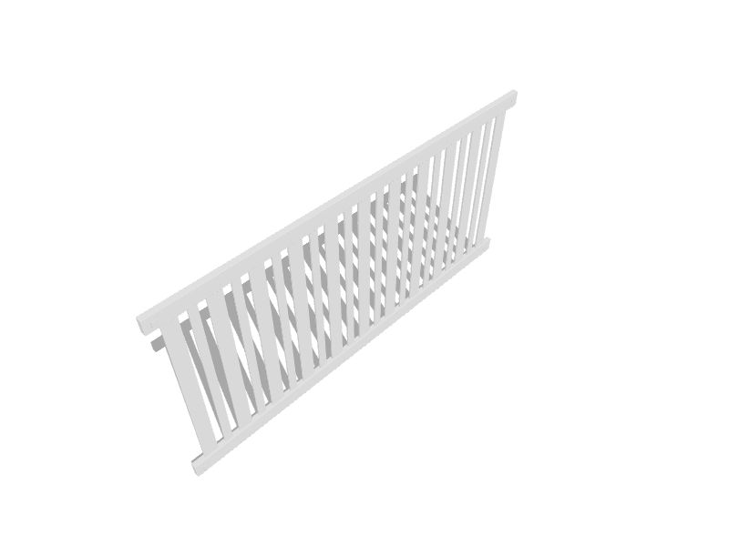 Outdoor Essentials Evanston 4ft H x 8ft W White Vinyl Flattop Fence