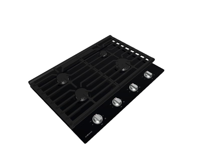 Samsung 30in 4 Burners Black Stainless Steel Gas Cooktop in the Gas