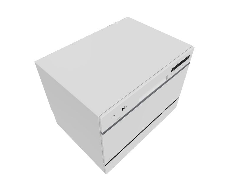 EdgeStar 21.63in Portable Countertop Dishwasher (White), 52dBA at