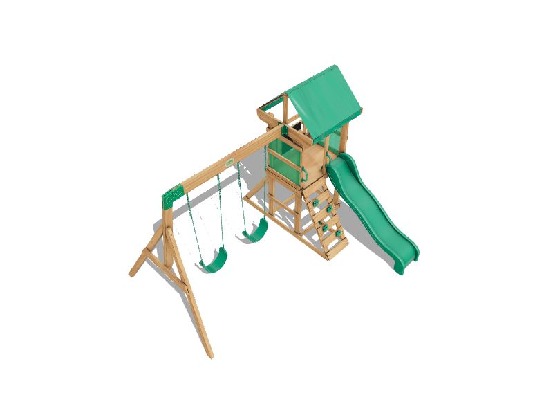 Backyard Discovery Buckley Hill Residential Wood Playset with Slide in