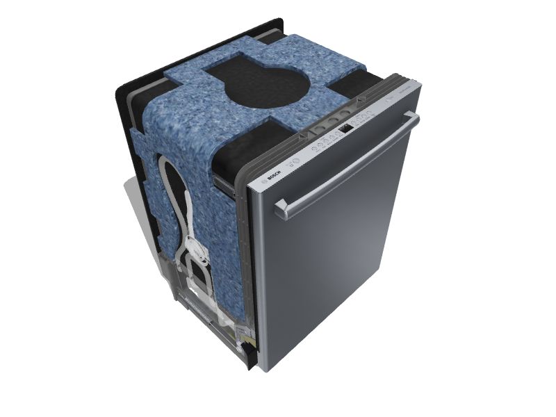 Bosch 100 Series Top Control 24in BuiltIn Dishwasher (Stainless Steel), 48dBA in the BuiltIn