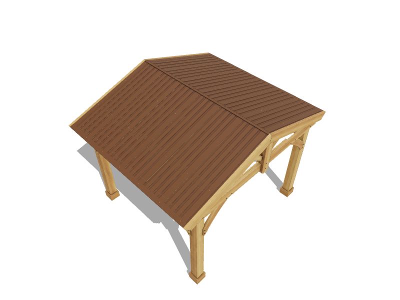 Yardistry 13ft x 11ft Rectangle Natural Stain Wood Aluminum Roof