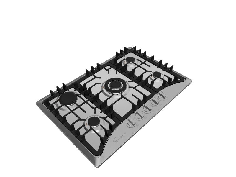 Empava Gas Stove 30in 5 Burners Stainless Steel Gas Cooktop in the Gas