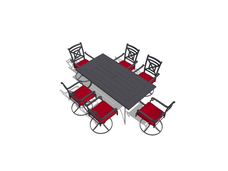 Garden Treasures Kingsmead 7Piece Black Steel Frame Patio Dining Set