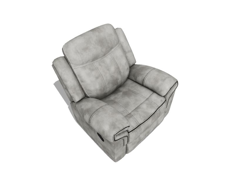 ACME FURNITURE Zubaida 2tone Gray Velvet Upholstered Tufted Recliner