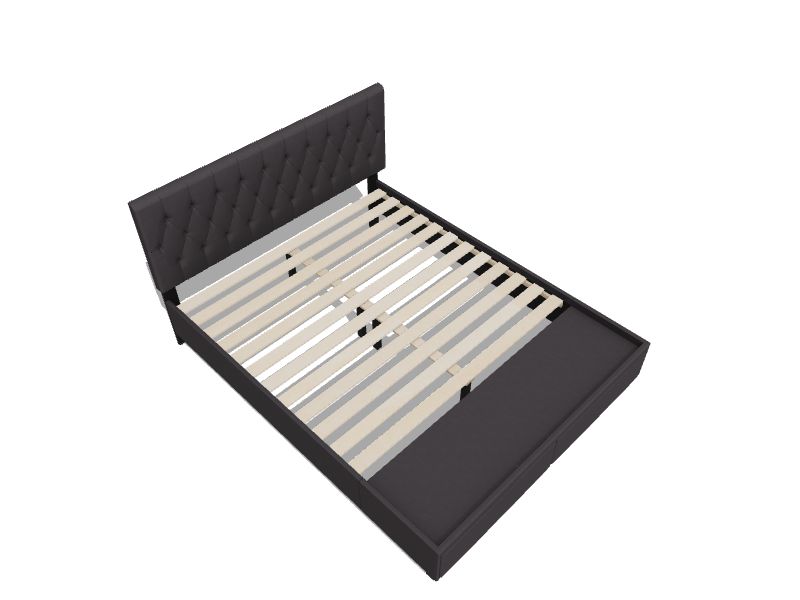 Brookside Anna Charcoal Queen Upholstered Platform Bed with Storage in