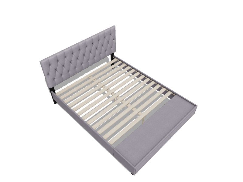 Brookside Anna Stone Queen Upholstered Platform Bed with Storage in the