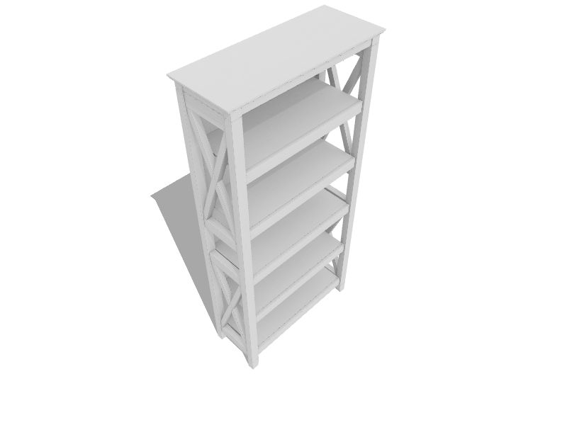 Bush Furniture Key West Pure White Oak 5Shelf Bookcase (31.73in W x 65.98in H x 12.64in D