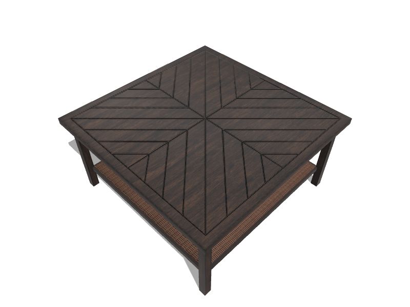 allen + roth Winthrop Square Wicker Outdoor Coffee Table 41.93in W x