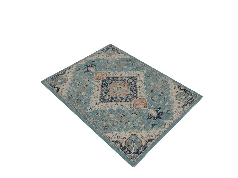 allen + roth Ellaria 10 x 13 Light Blue Indoor Distressed/Overdyed Area