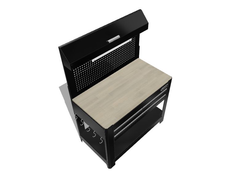 Kobalt 45-in W x 36-in H 3-Drawers Gloss Black Powder Coat Mdf Work